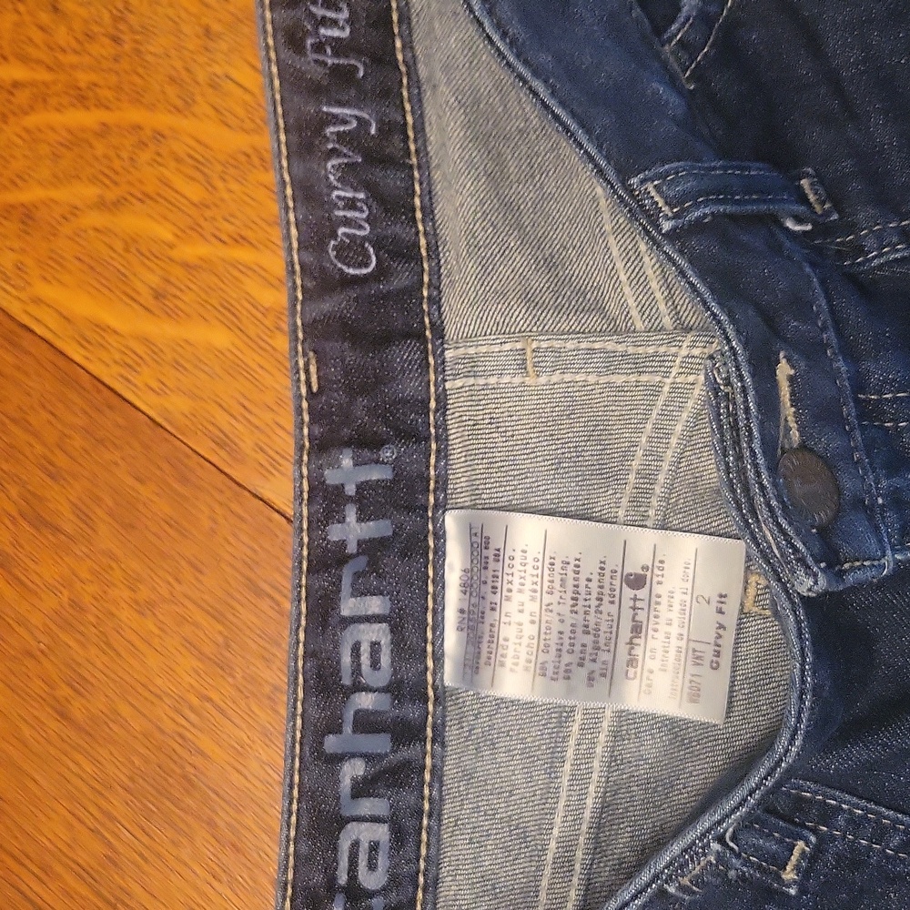 Carhartt Curvy Fit Blue Straight Leg Jeans Classic Style Size 2 - Picture 7 of 11